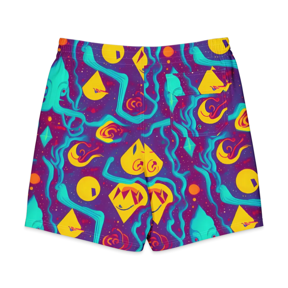 Cosmic Current on Men's Board Shorts — Back