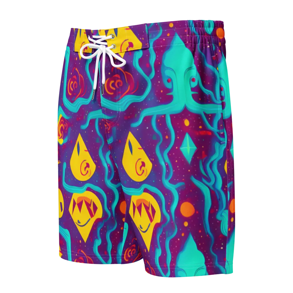 Cosmic Current on Men's Board Shorts — Front