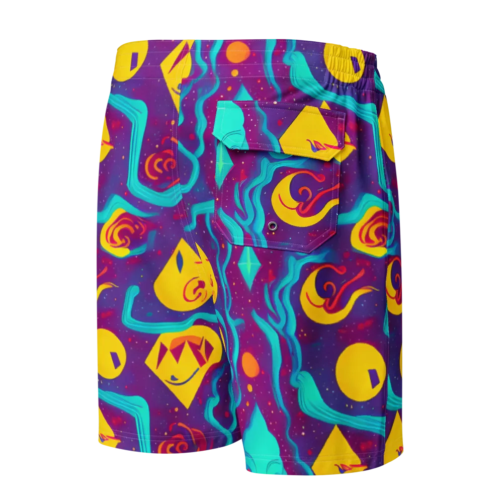 Cosmic Current on Men's Board Shorts — Back