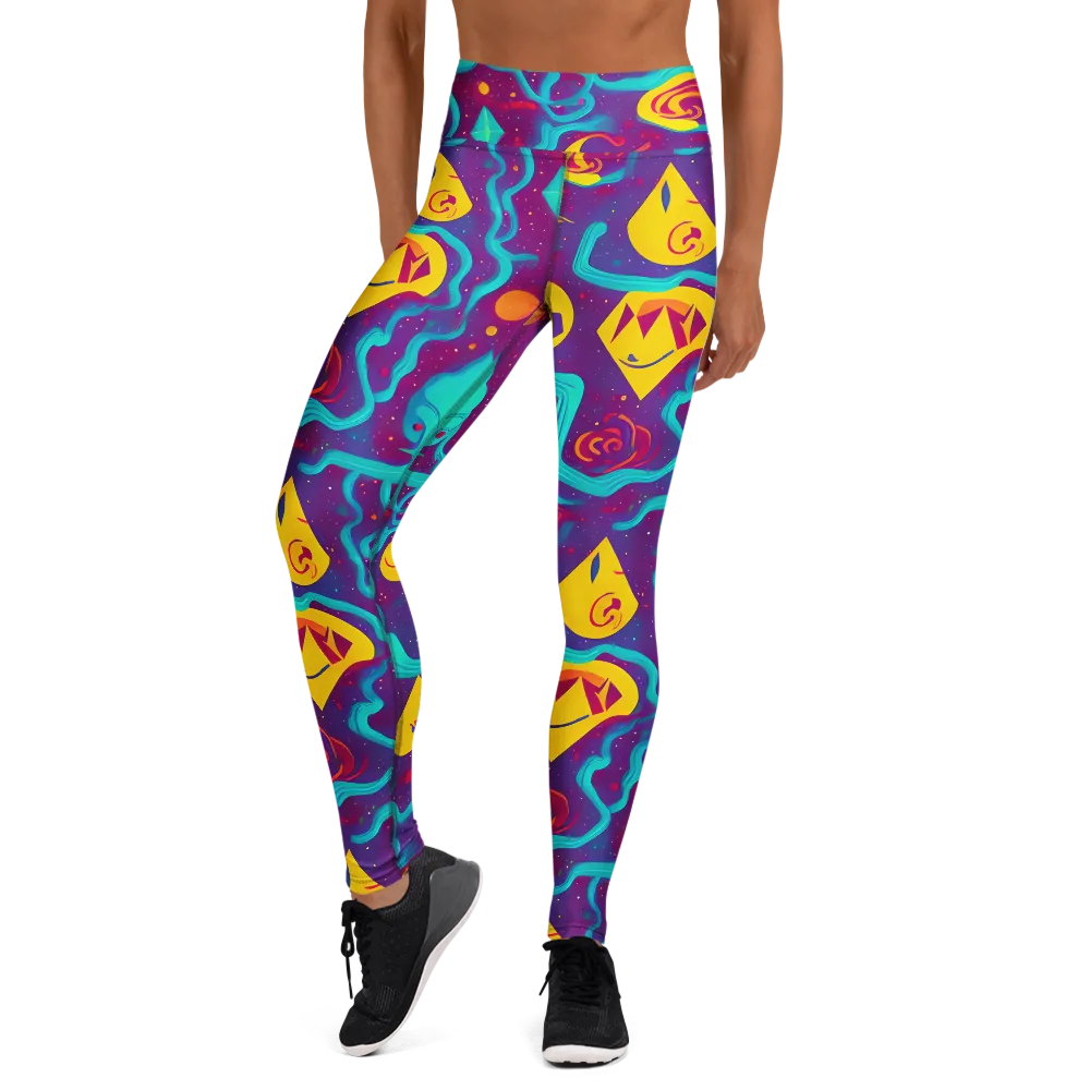Cosmic Current on Yoga Leggings — Front