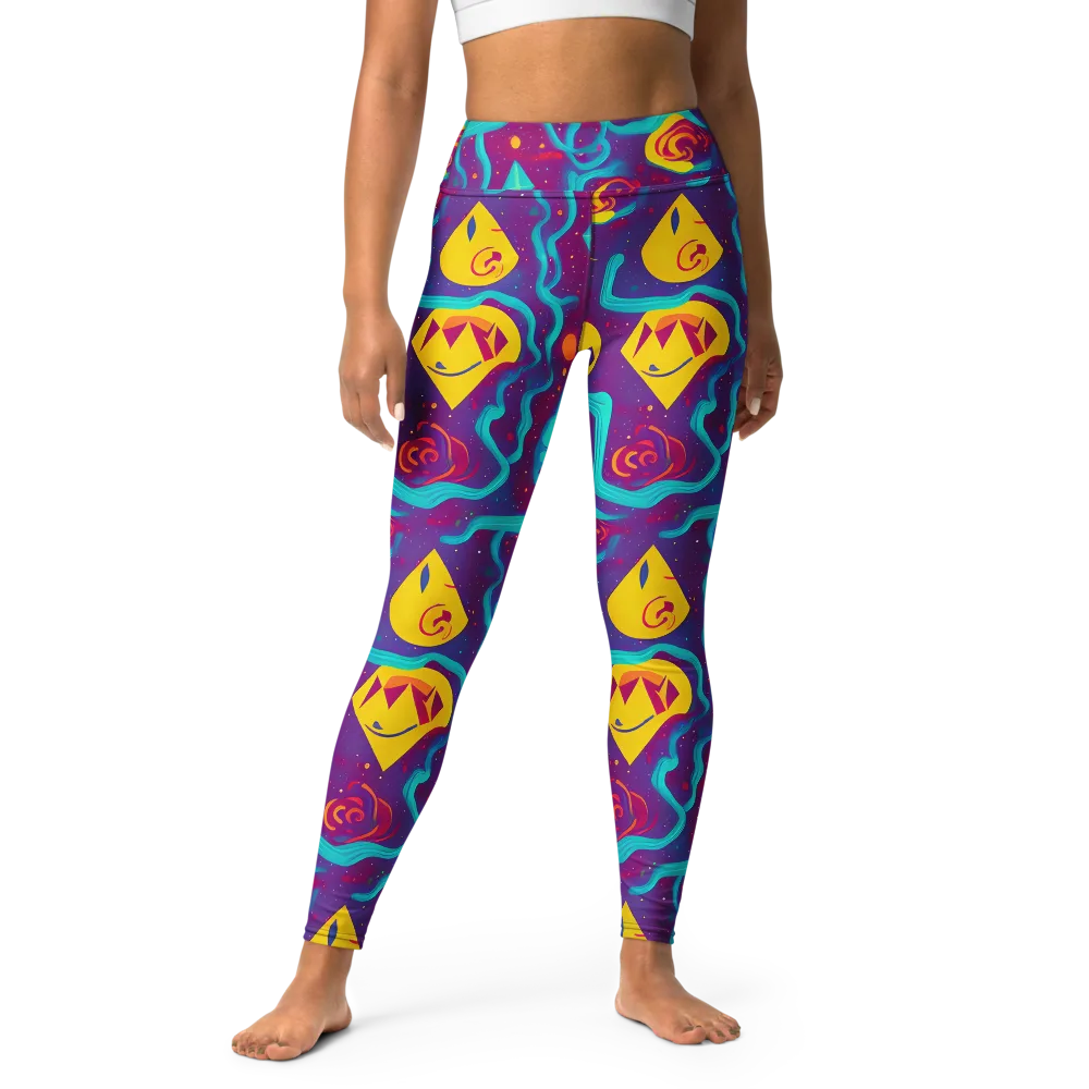 Cosmic Current on Yoga Leggings — Front