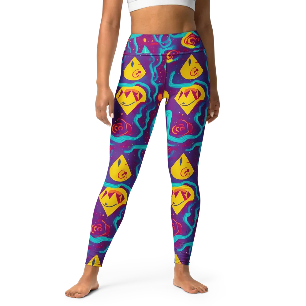 Cosmic Current on Yoga Leggings — Front