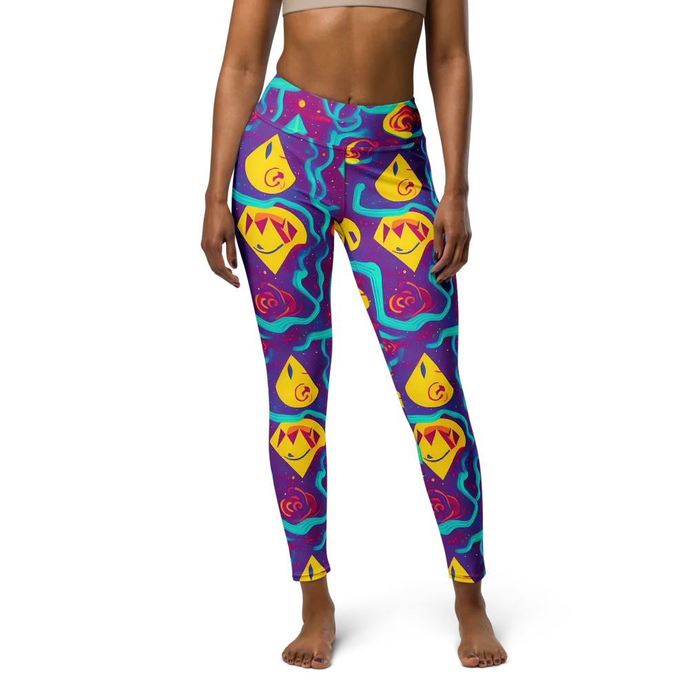 Cosmic Current on Yoga Leggings — Front