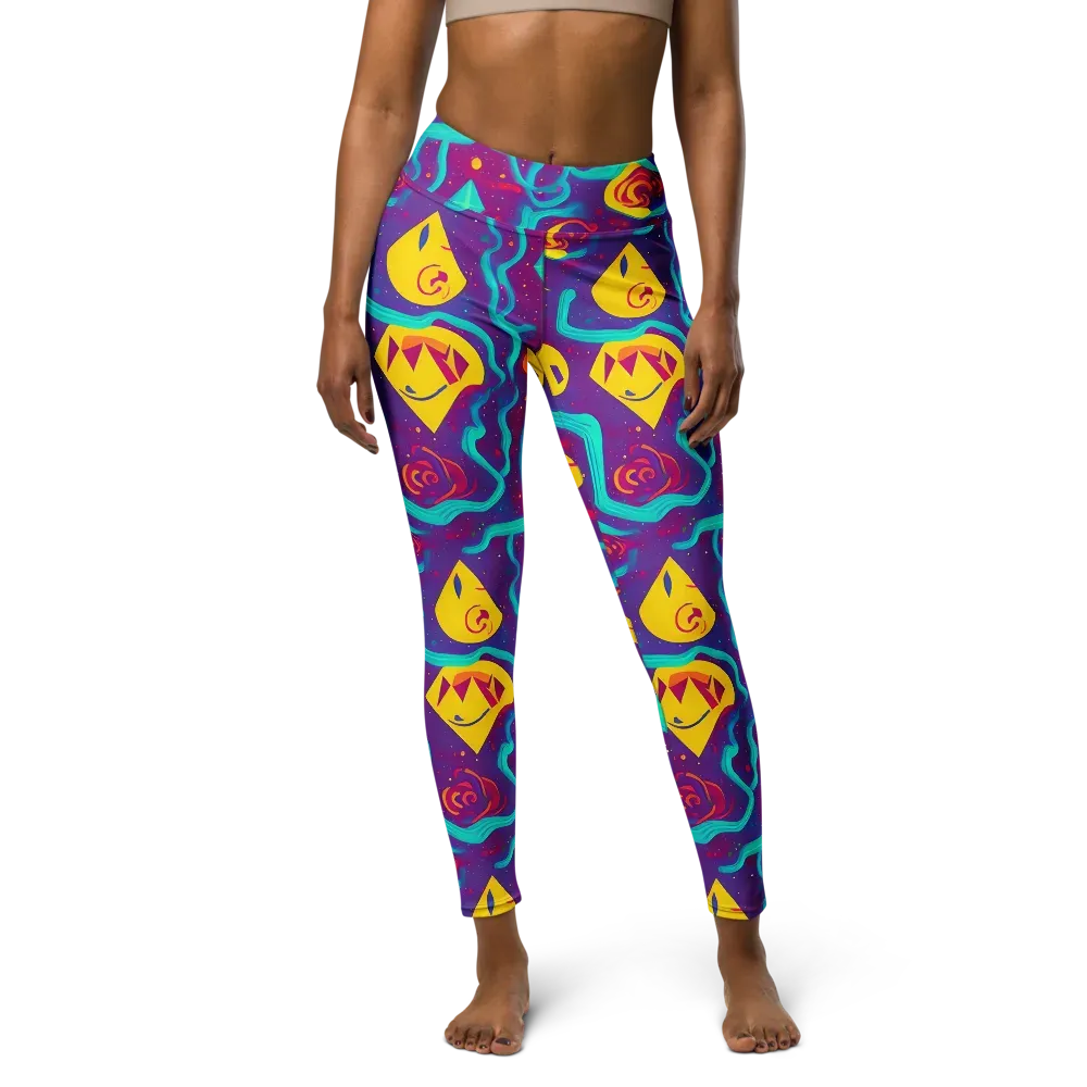 Cosmic Current on Yoga Leggings — Front