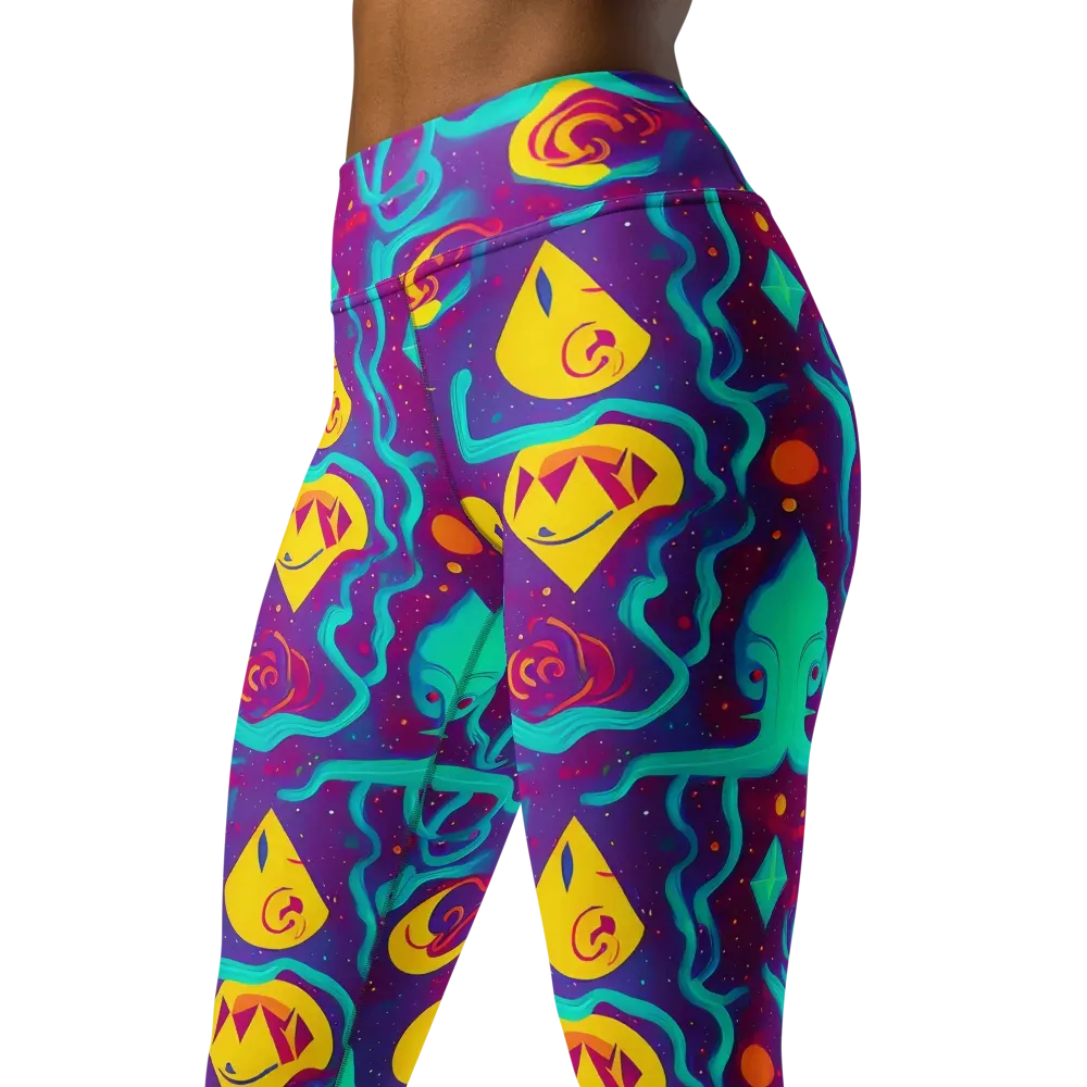 Cosmic Current on Yoga Leggings — Left Front