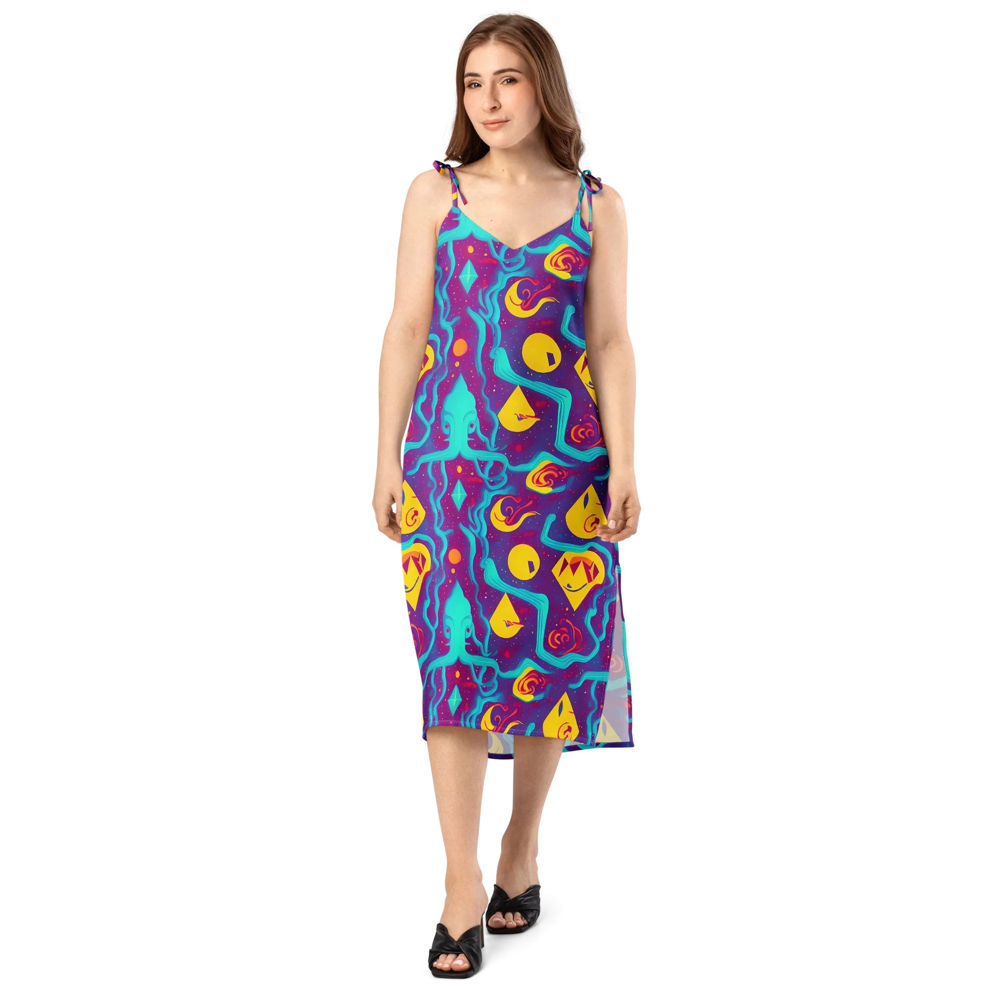 Cosmic Current on Slip Dress — Front