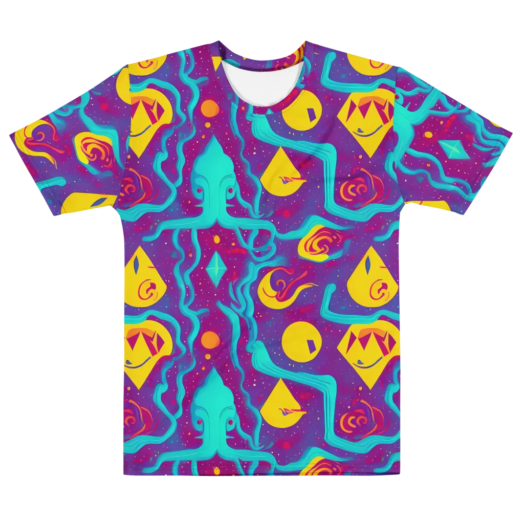 Cosmic Current on Men's Cotton Crew Neck T-Shirt — Front