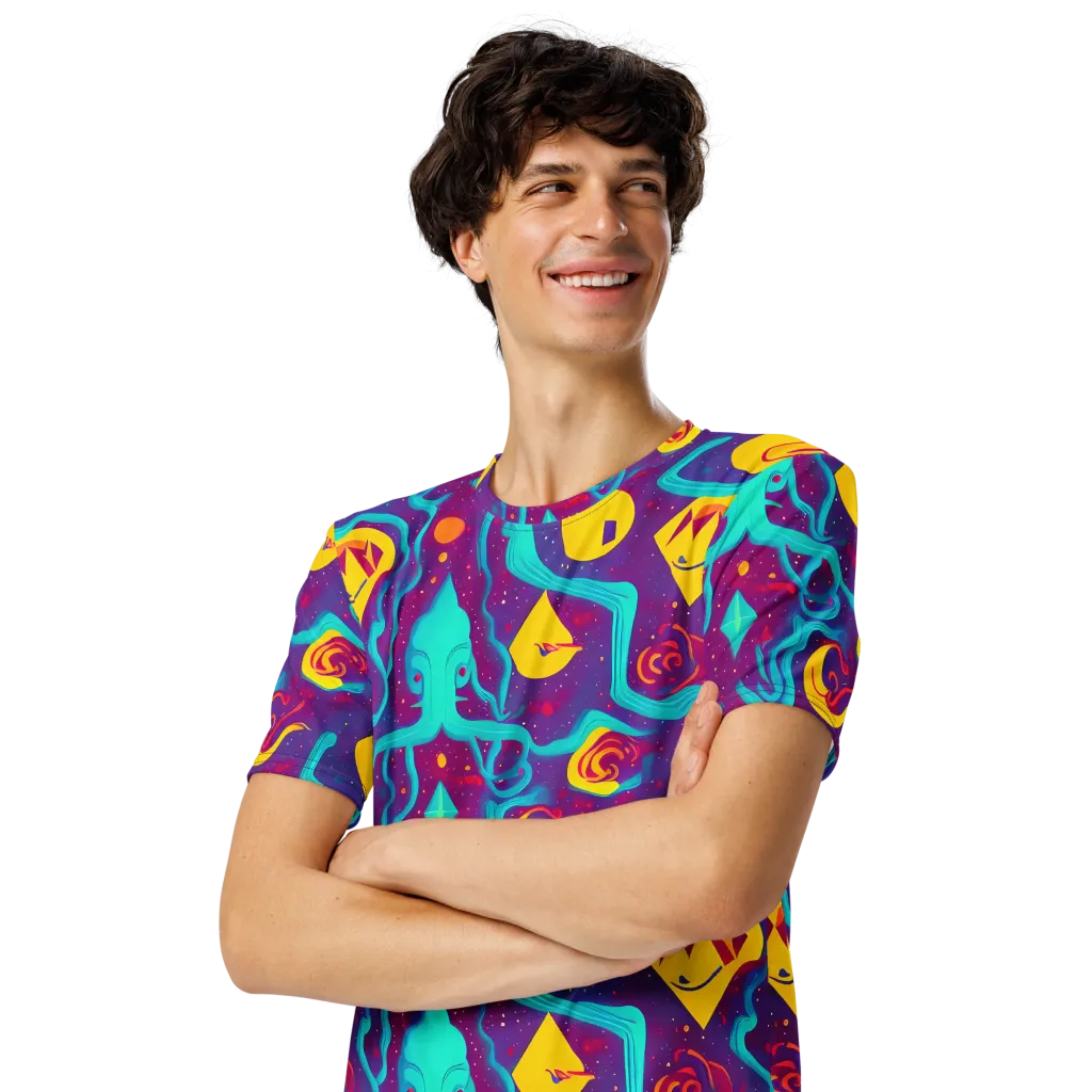 Cosmic Current on Men's Crew Neck T-Shirt — Left Front
