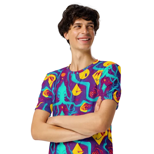 Cosmic Current on a Men's Crew Neck T-Shirt