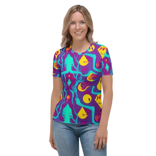Cosmic Current on a Women's Crew Neck T-Shirt