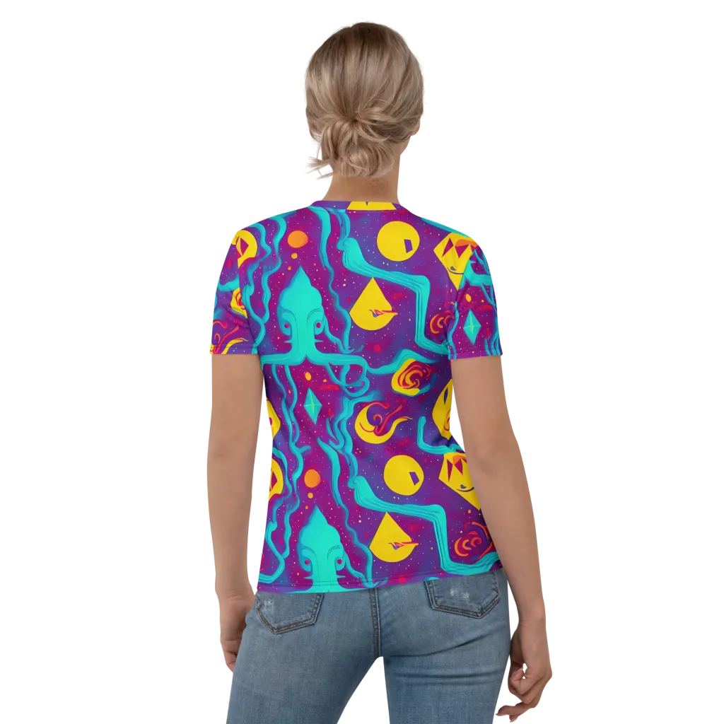 Cosmic Current on Women's Crew Neck T-Shirt — Back