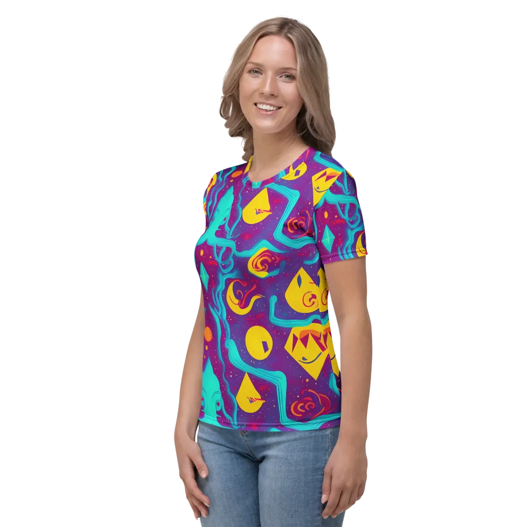 Cosmic Current on Women's Crew Neck T-Shirt — Left