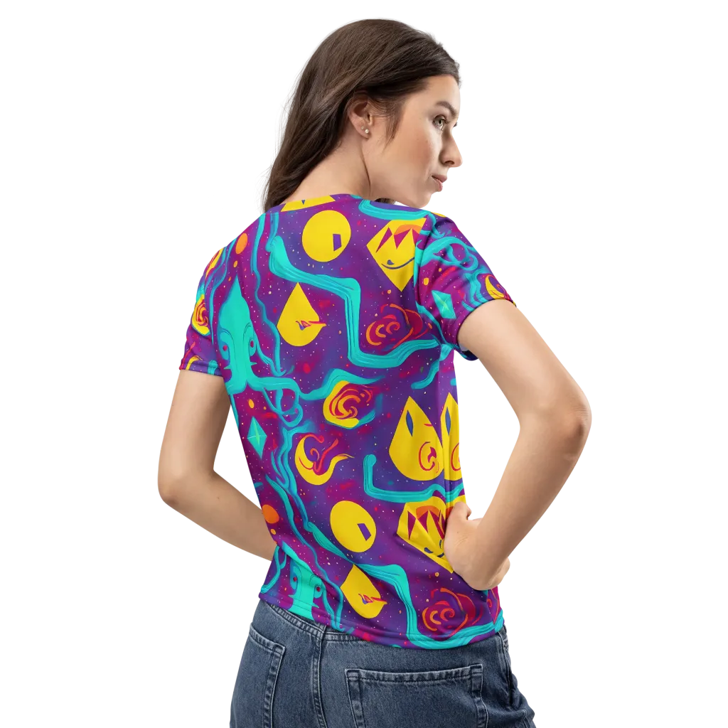 Cosmic Current on Women's Crew Neck T-Shirt — Back
