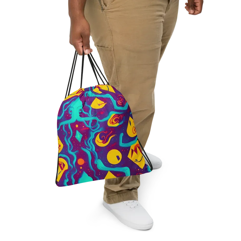 Cosmic Current on Drawstring Bag — Front