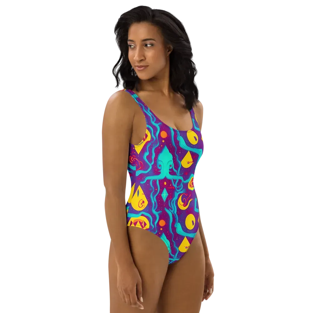 Cosmic Current on One-Piece Swimsuit — Right