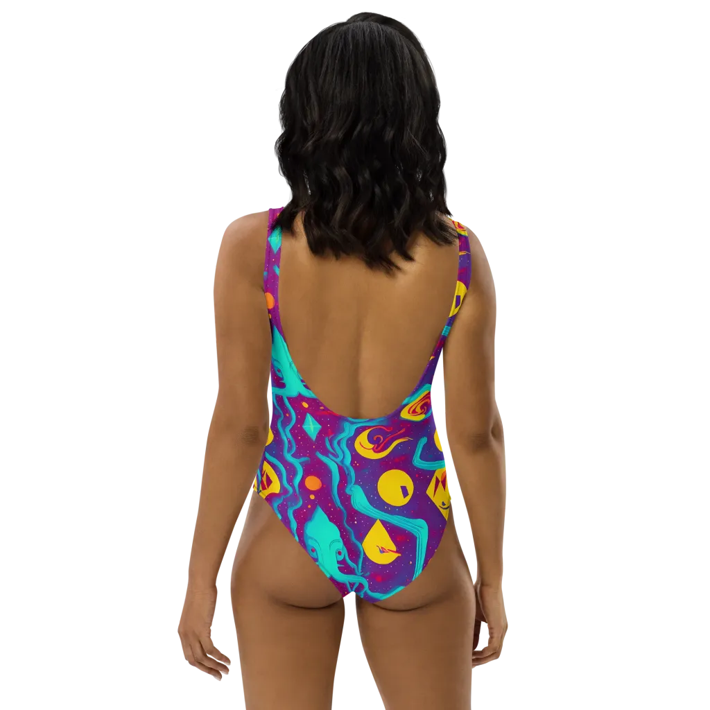 Cosmic Current on One-Piece Swimsuit — Back