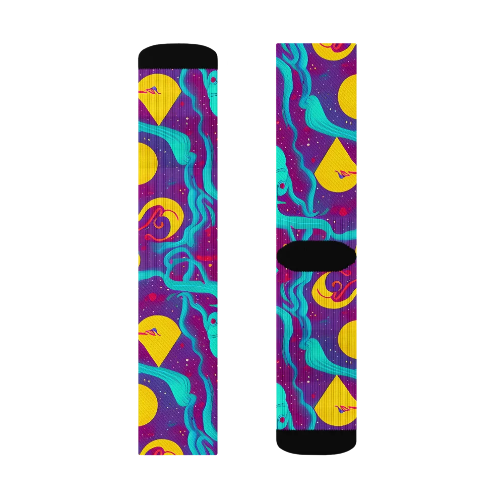 Cosmic Current on Socks — Left Sock