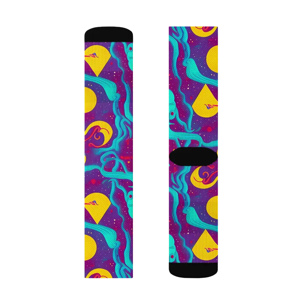Cosmic Current on Socks — Right Sock