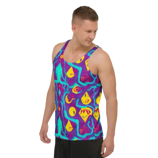 Cosmic Current on a Men's Tank Top