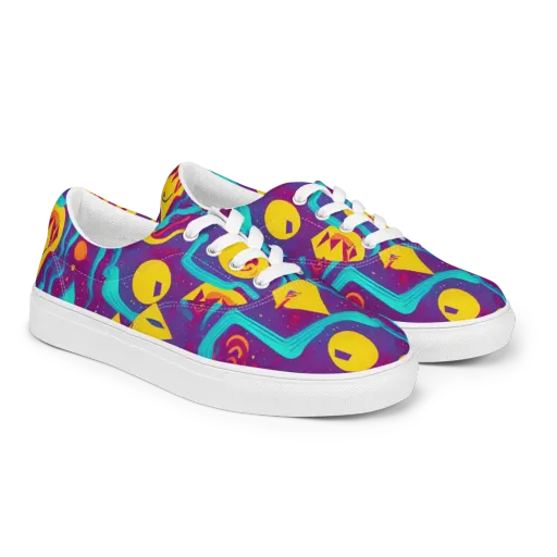 Cosmic Current on a Men's Lace-Up Canvas Shoes