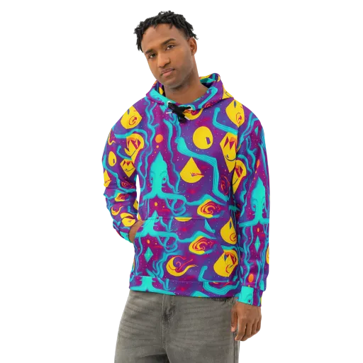 Cosmic Current on a Cotton Hoodie