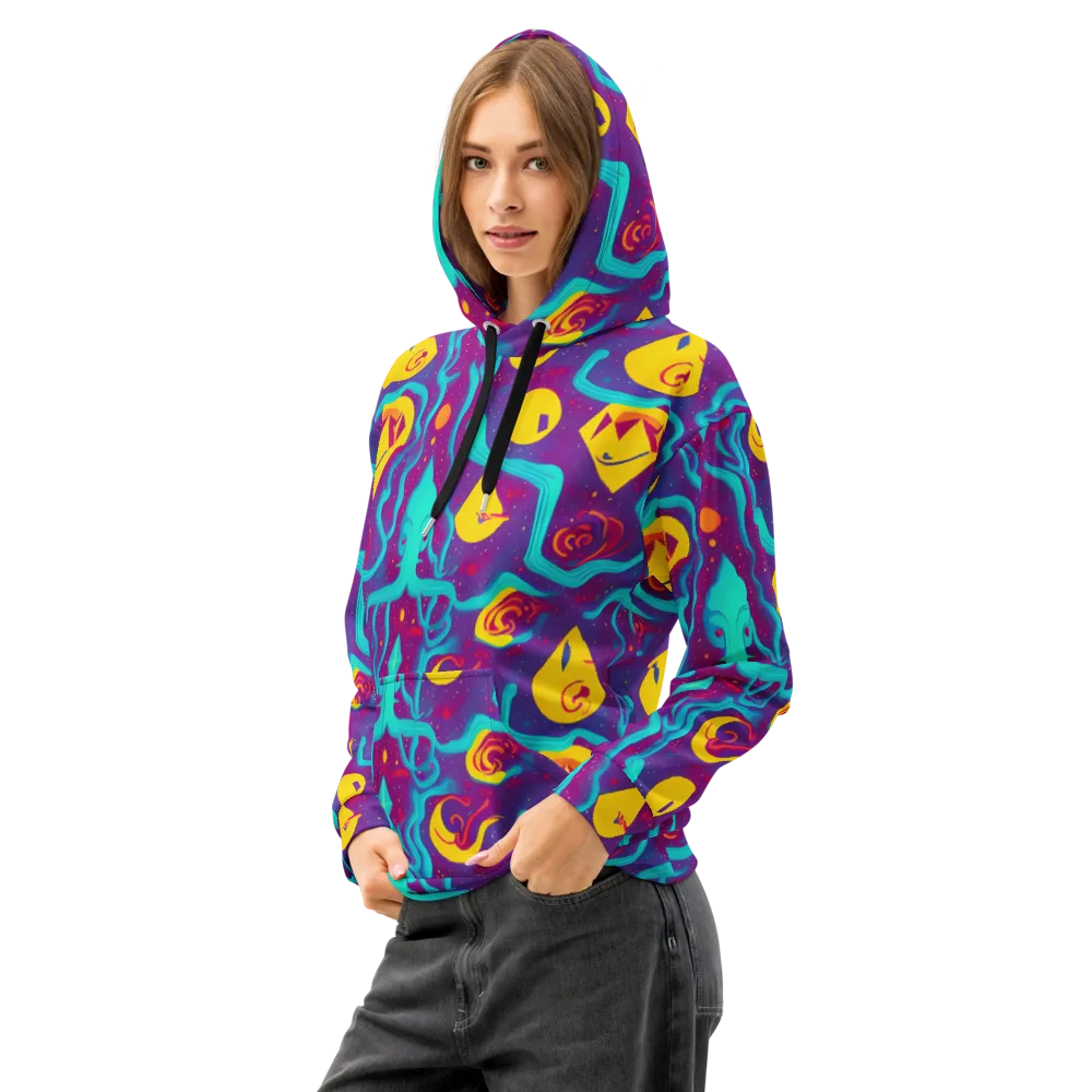Cosmic Current on Cotton Hoodie — Left Front