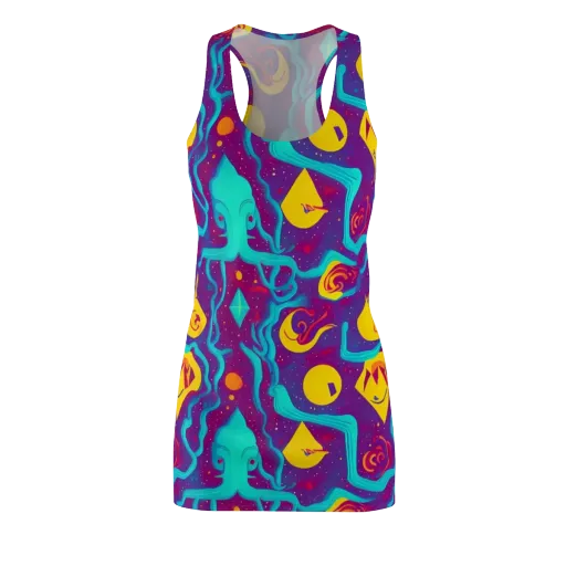 Cosmic Current on a Racerback Dress