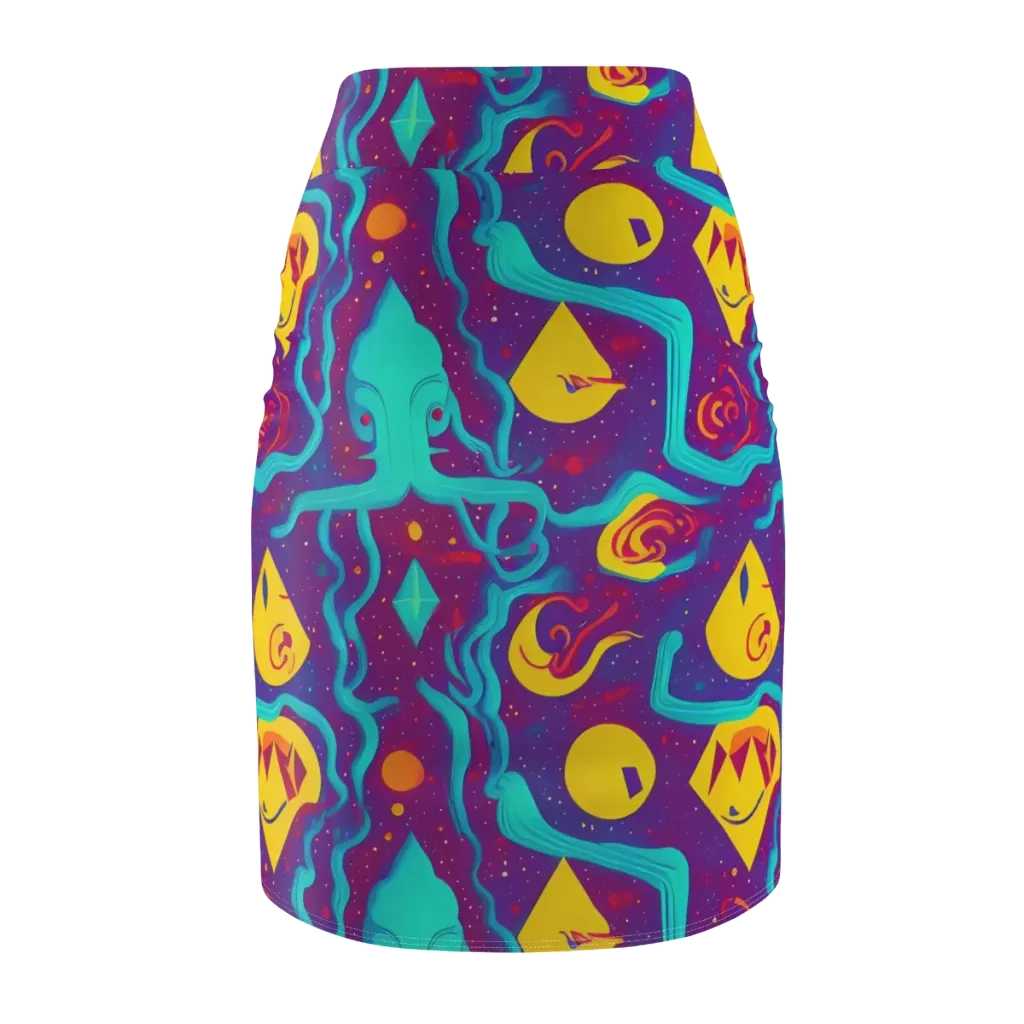 Cosmic Current on Pencil Skirt — Back