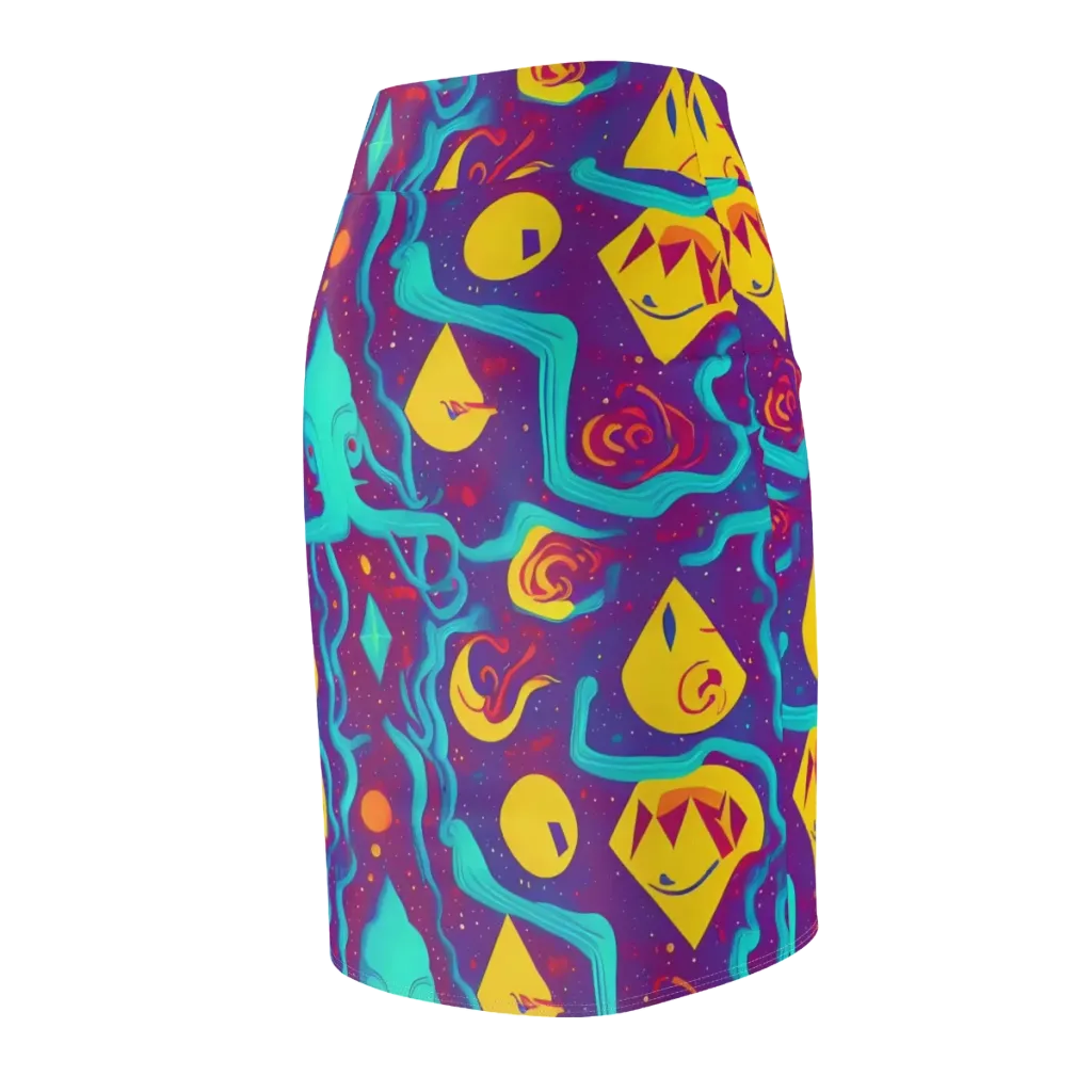 Cosmic Current on Pencil Skirt — Back Side
