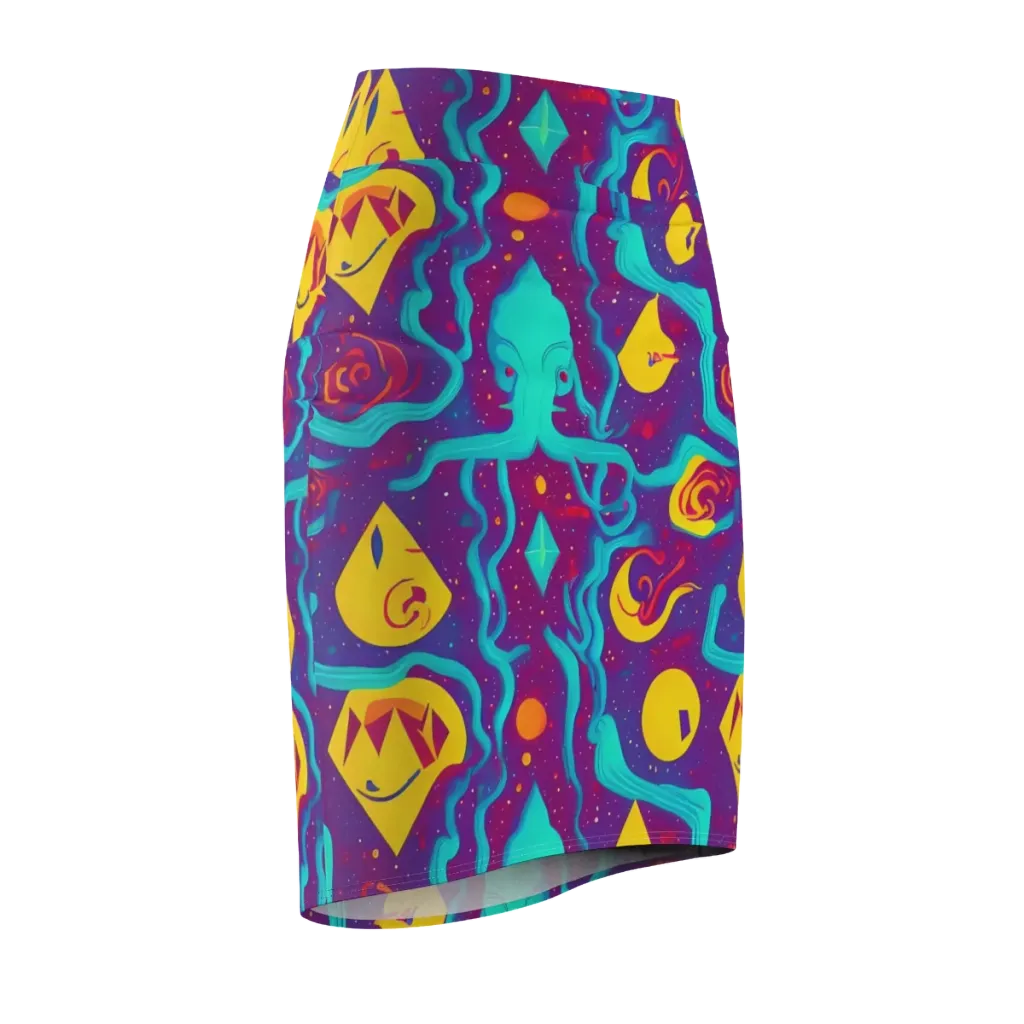 Cosmic Current on Pencil Skirt — Front Side