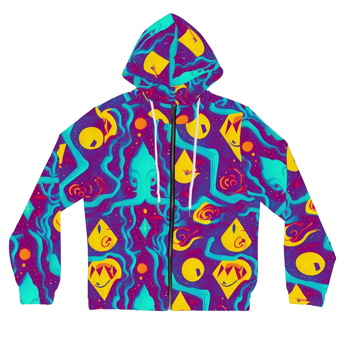Cosmic Current on Women's Full-Zip Hoodie — Front