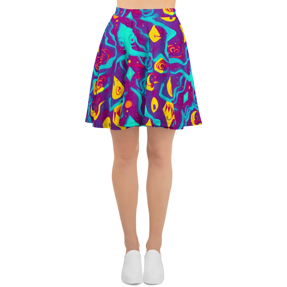 Cosmic Current on Skater Skirt — Front