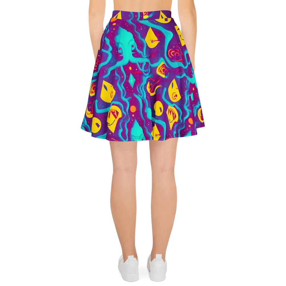Cosmic Current on Skater Skirt — Back