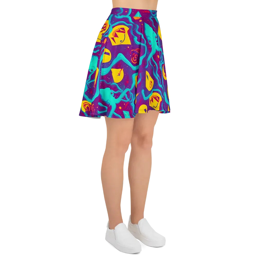 Cosmic Current on Skater Skirt — Right