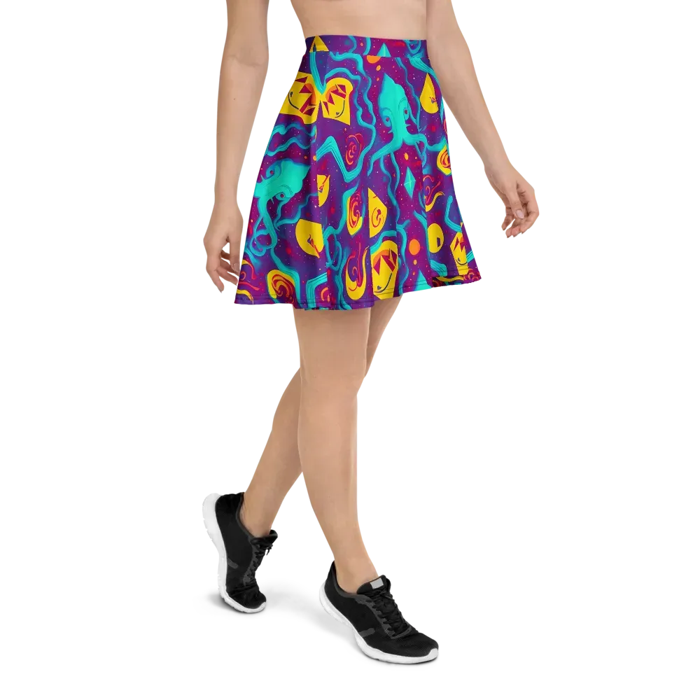 Cosmic Current on Skater Skirt — Right