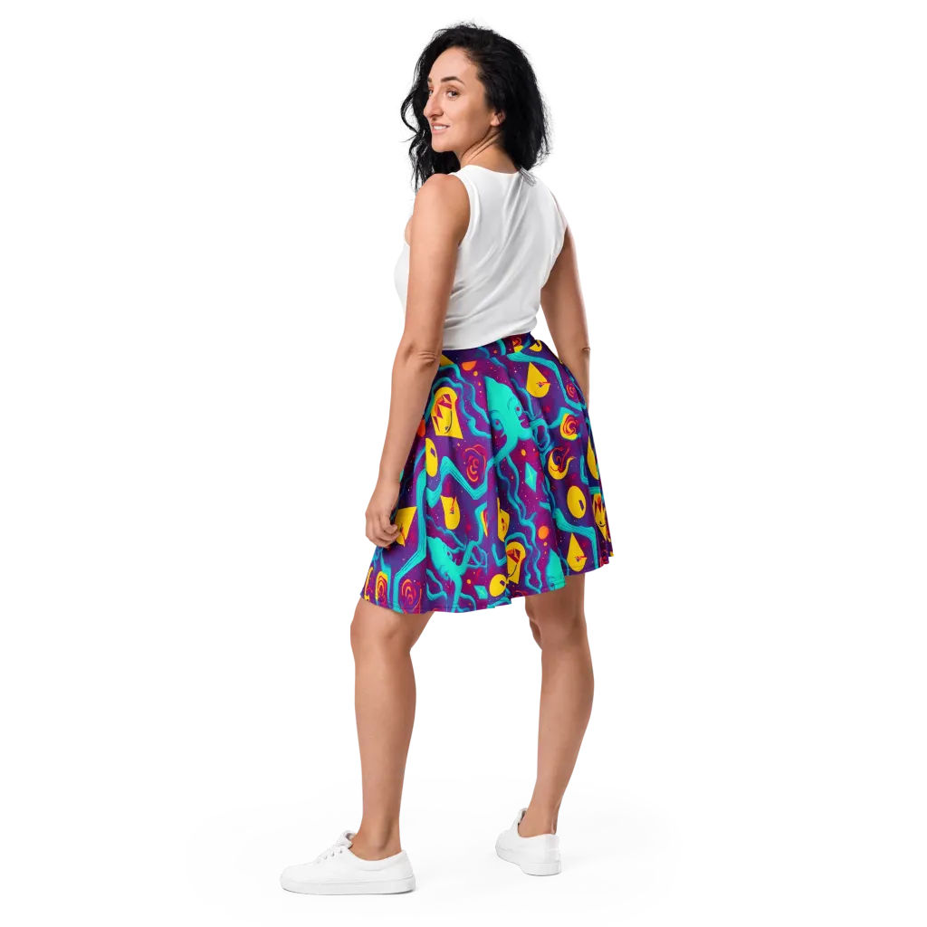 Cosmic Current on Skater Skirt — Back