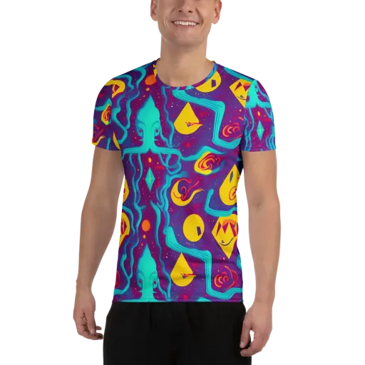Cosmic Current on a Men's Athletic T-Shirt