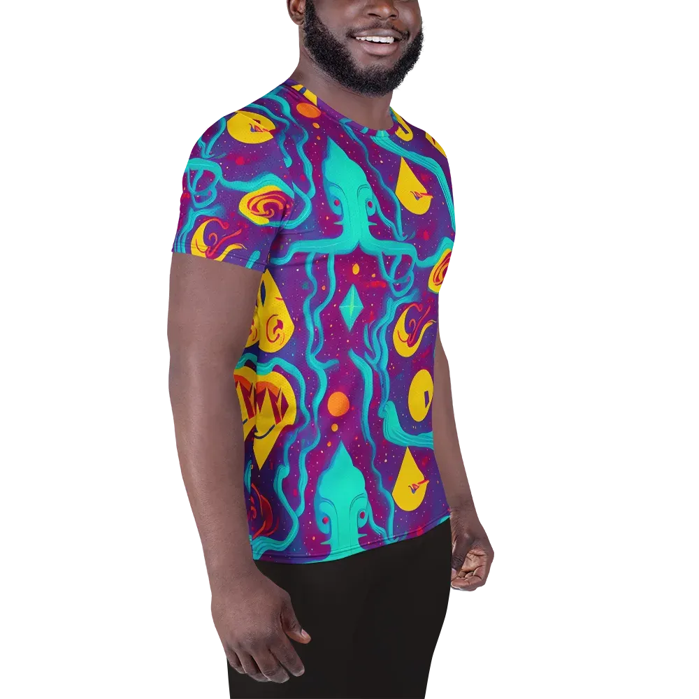 Cosmic Current on Men's Athletic T-Shirt — Right