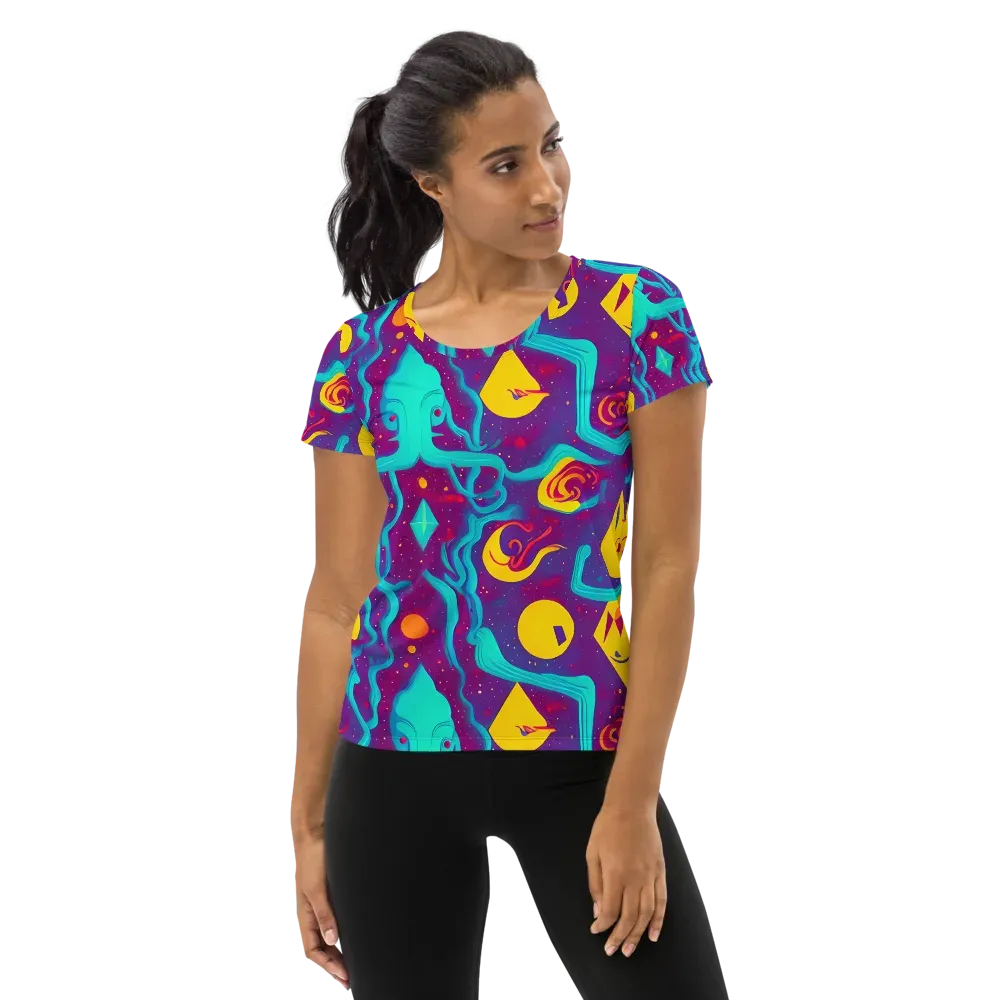 Cosmic Current on Women's Athletic T-Shirt — Front