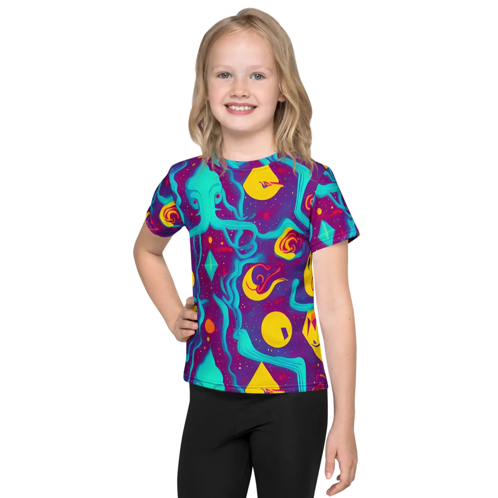 Cosmic Current on Kids Crew Neck T-Shirt — Front
