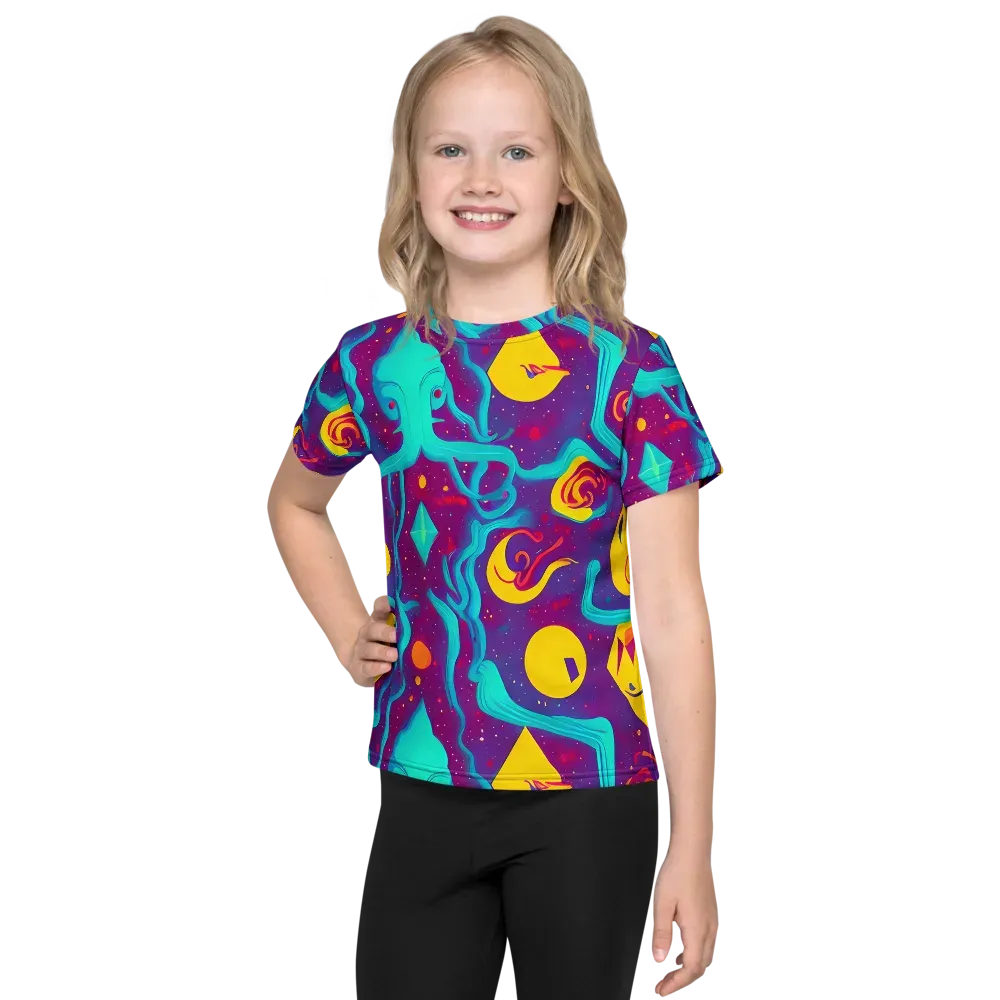 Cosmic Current on Kids Crew Neck T-Shirt — Front