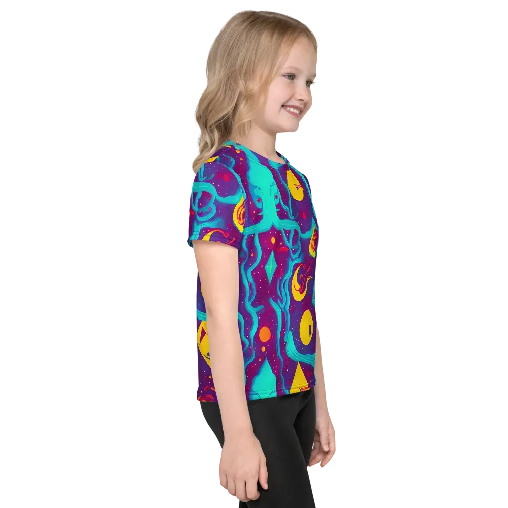 Cosmic Current on Kids Crew Neck T-Shirt — Right