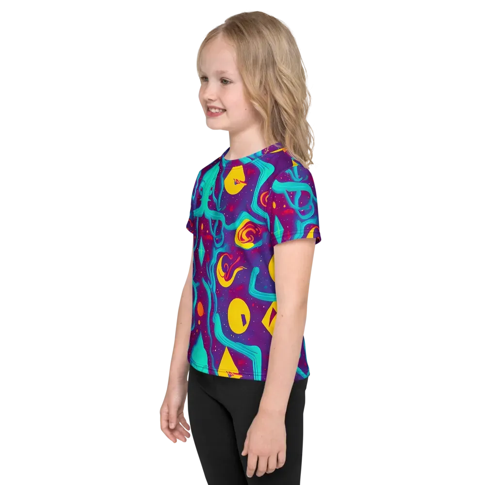Cosmic Current on Kids Crew Neck T-Shirt — Left