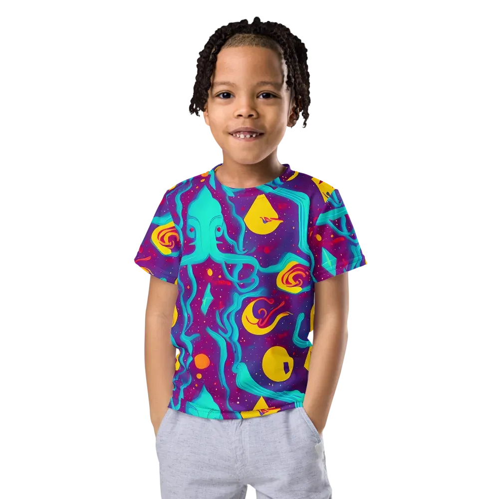Cosmic Current on Kids Crew Neck T-Shirt — Front