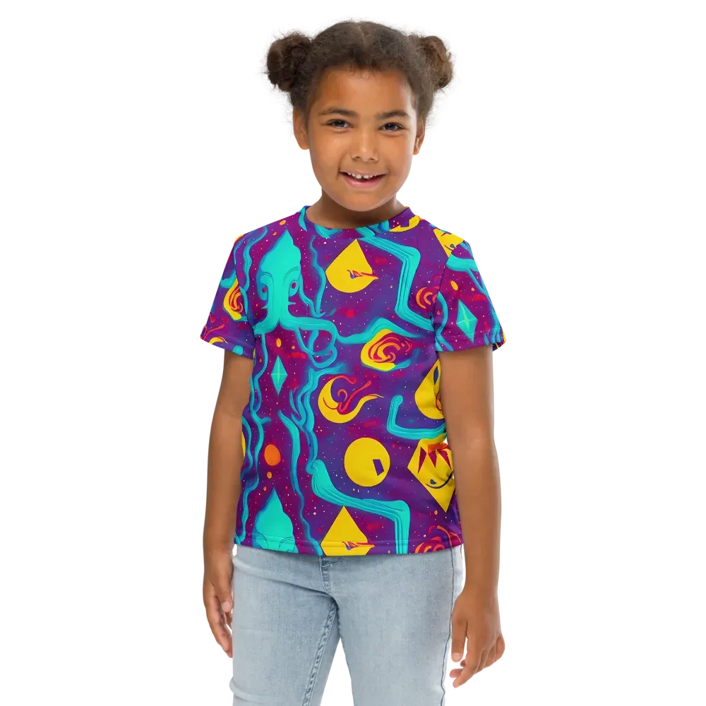 Cosmic Current on Kids Crew Neck T-Shirt — Front