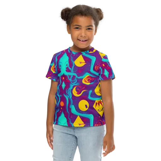 Cosmic Current on a Kids Crew Neck T-Shirt