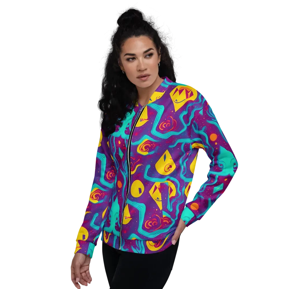 Cosmic Current on Bomber Jacket — Left