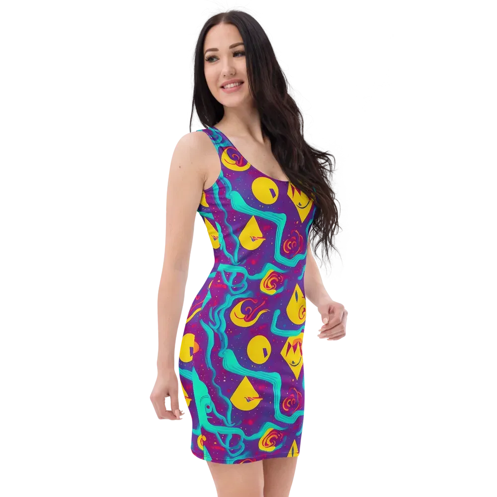Cosmic Current on Bodycon Dress — Right Front