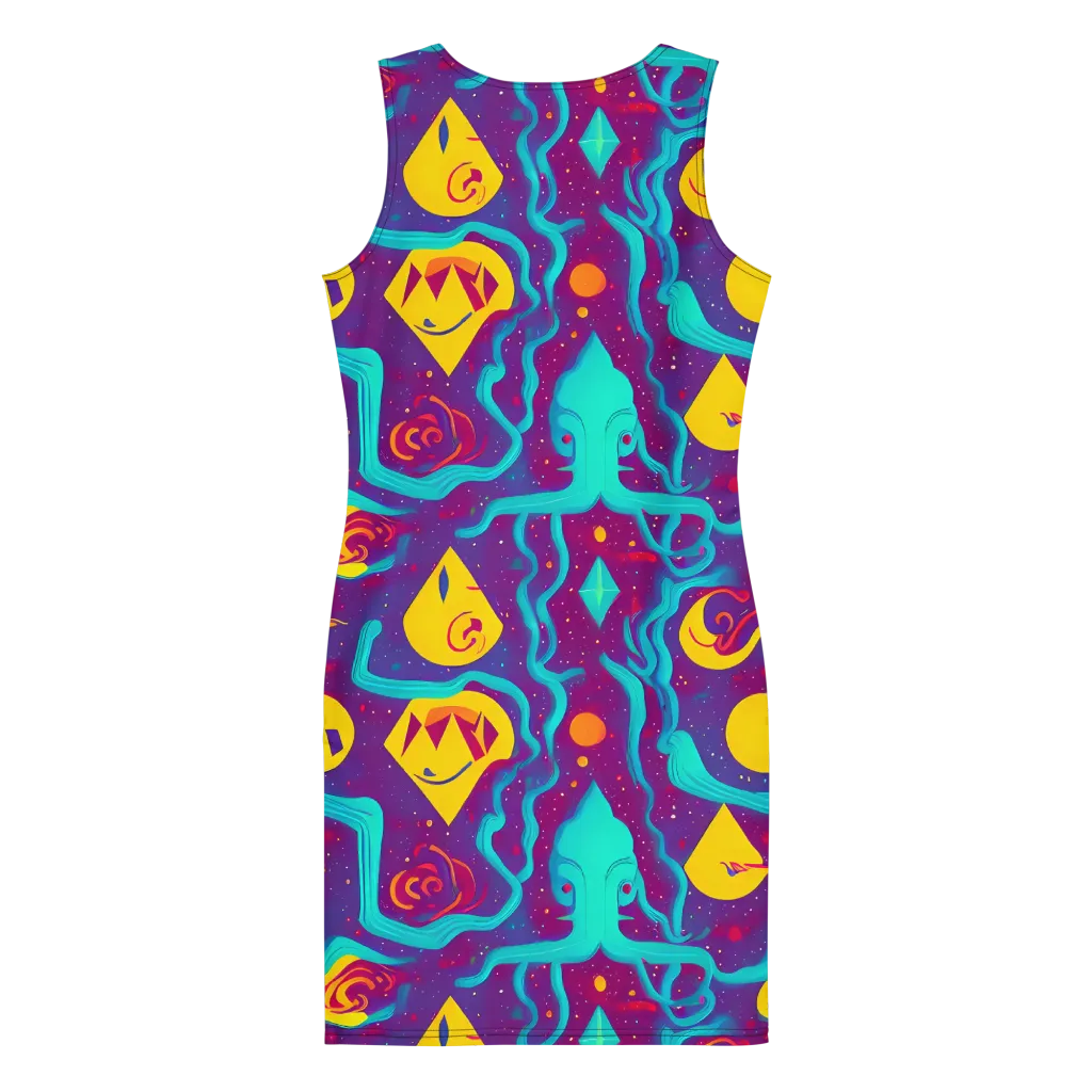 Cosmic Current on Bodycon Dress — Back