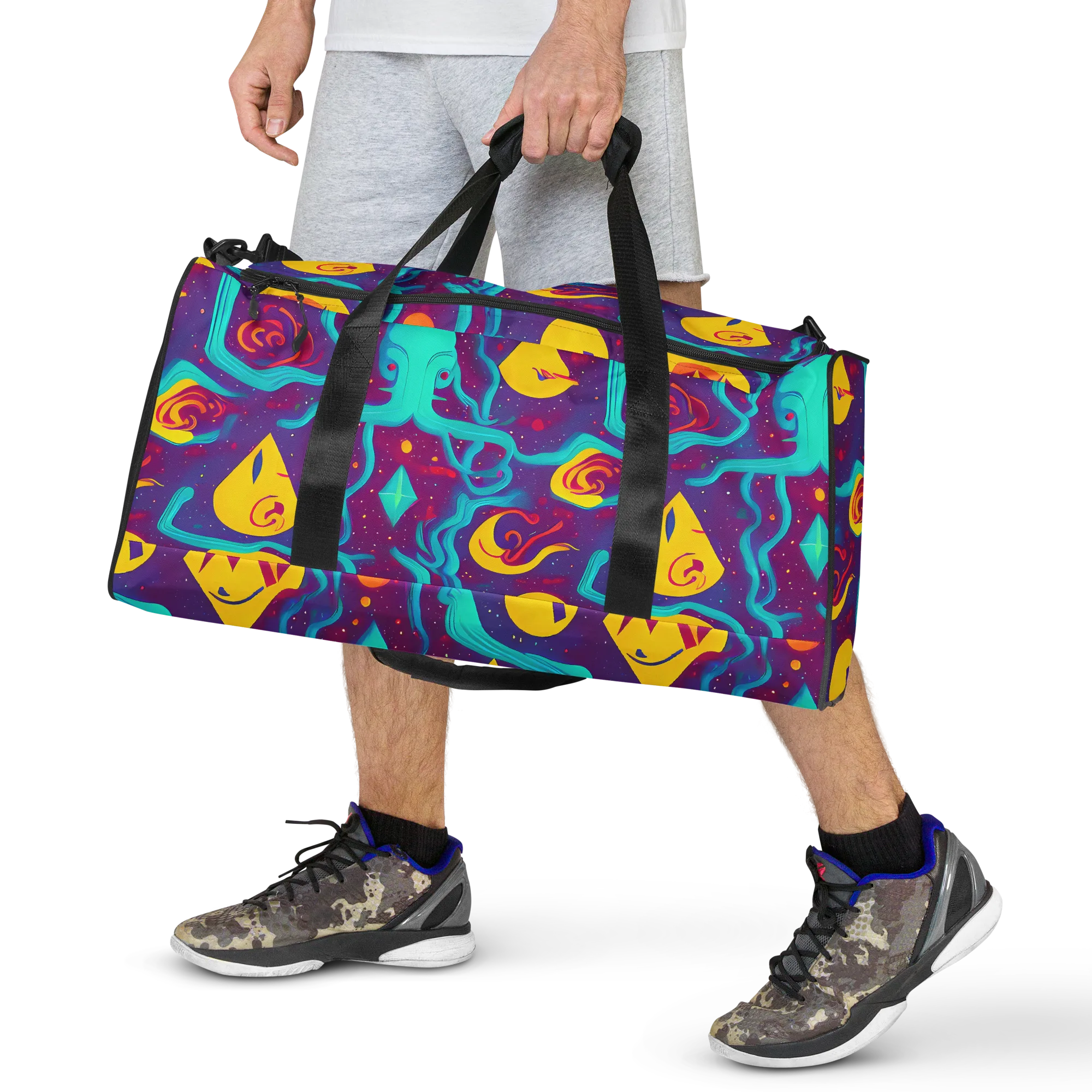 Cosmic Current on Duffle Bag — Front
